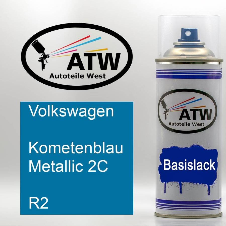 Volkswagen, Kometenblau Metallic 2C, R2: 400ml Sprühdose, von ATW Autoteile West.